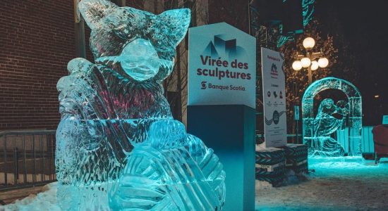 Des sculptures de la Virée des sculptures Banque Scotia du Carnaval de Québec, en 2021. 
