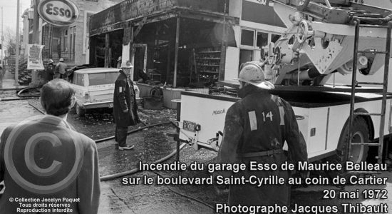 Montcalm dans les années 1970 : l'incendie du Esso au coin Cartier et Saint-Cyrille - Jean Cazes